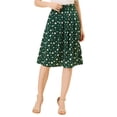thumbnail image 1 of Allegra K Women's Belted Elastic Waist Vintage A-Line Midi Skirt, 1 of 6