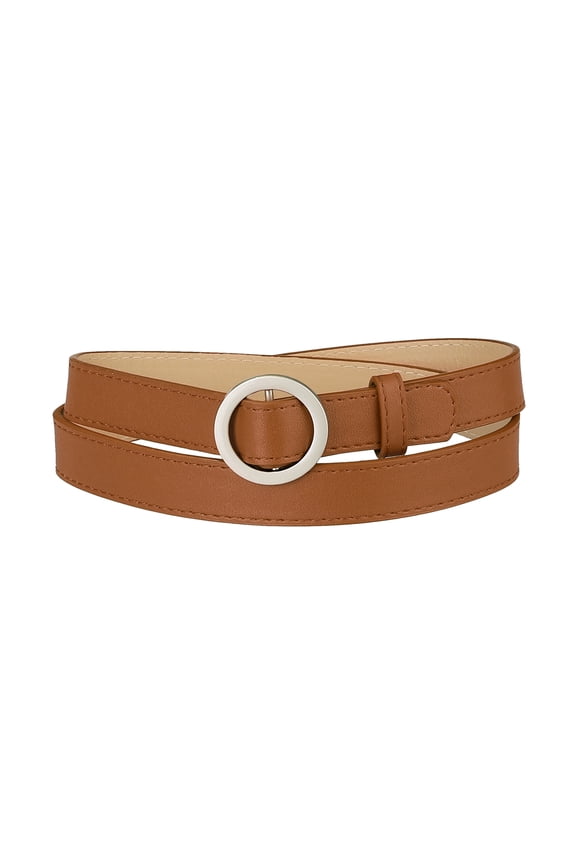 Women's Belts O Ring Metal Buckle Plus Size Thin Nonporous Waist Belt