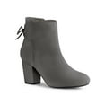 thumbnail image 1 of BLISSFUL STEP Women's Ankle Boots Block Heel Zipper Lace Up Boots Grey 10, 1 of 7