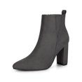 thumbnail image 1 of BLISSFUL STEP Women's Zipper Block Heels Ankle Boots Gray 5.5, 1 of 8