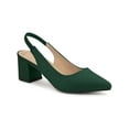 thumbnail image 1 of BLISSFUL STEP Women's Block Heel Pumps Slingback Heels Dark Green 8.5, 1 of 7