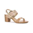 thumbnail image 1 of BLISSFUL STEP Valentine's Slingback Sandals Contrast Color Chunky Heel Big Circle Buckle Sandals Nude 8, 1 of 9
