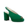 thumbnail image 1 of BLISSFUL STEP Women's Block Heel Square Toe Slingback Platform Heels Sandals Green (Size 6), 1 of 7
