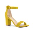 thumbnail image 1 of BLISSFUL STEP Women's Shoes Ankle Strap Block Heel Buckle Open Toe Sandals Yellow 7.5, 1 of 8