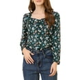 thumbnail image 1 of Allegra K Women's Blouse Cowl Neck Vintage Floral Long Sleeve, 1 of 6