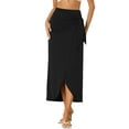 thumbnail image 1 of INSPIRE CHIC Women's Boho High Waisted Long Skirt Summer Beach Maxi Wrap Skirts with Slit XL Black, 1 of 6