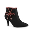thumbnail image 1 of BLISSFUL STEP Women Bow Pointed Toe Stiletto Heel Ankle Boots Black 5.5, 1 of 8