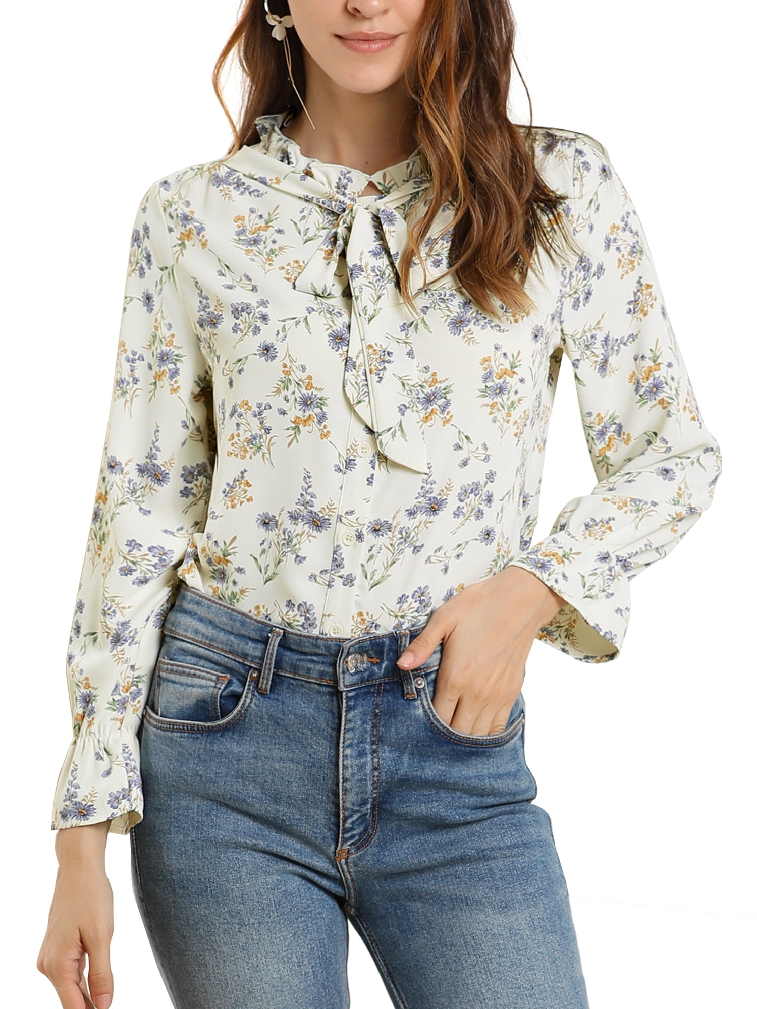 Karla Floral Collared Button Blouse