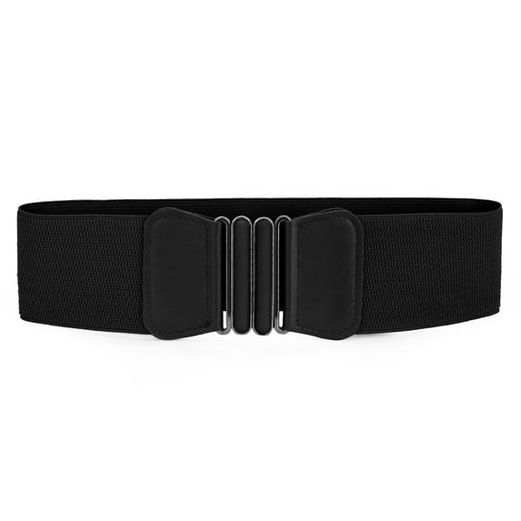 INSPIRE CHIC Women's Halloween Bowknot Shaped Interlocking Buckle Elastic Belt Waistband Black
