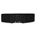 thumbnail image 1 of INSPIRE CHIC Women Bowknot Shaped Interlocking Buckle Elastic Belt Waistband Black, 1 of 4