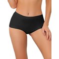 thumbnail image 1 of INSPIRE CHIC Women's Boyshorts Underwear Unlined Invisible Mid Rise Stretch Solid Panties Black M, 1 of 4