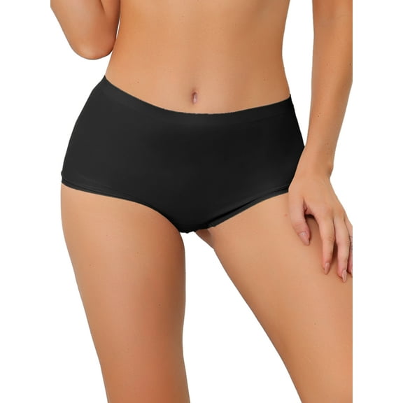 INSPIRE CHIC Women's Boyshorts Underwear Unlined Invisible Mid Rise Stretch Solid Panties Black S