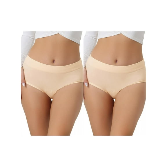 NOMADIC NOOK Women's Breathable Underwear Comfortable Stretch 3 Layers High Waist Panties 2 Packs