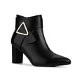 thumbnail image 1 of BLISSFUL STEP Women's Pointed Toe Buckle Block Heels Ankle Boots Black 5.5, 1 of 7