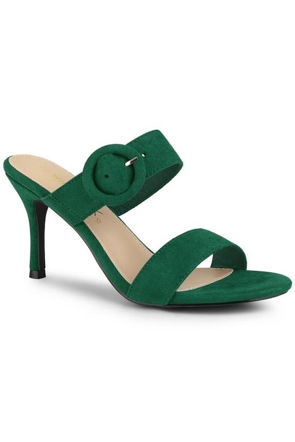 Women's Buckle Stiletto Heels Slide Sandals