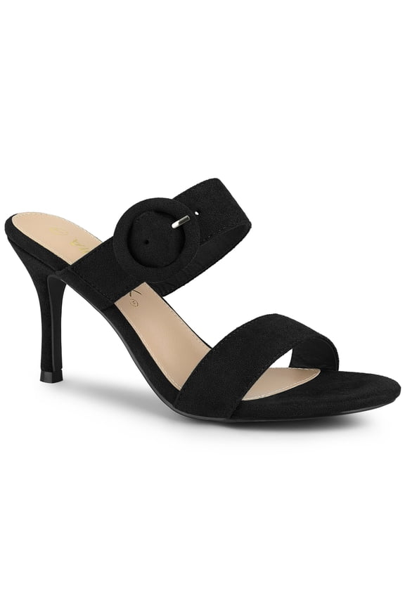 Women's Buckle Stiletto Heels Slide Sandals