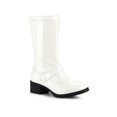 thumbnail image 1 of BLISSFUL STEP Women's Buckle Zipper Block Heel Combat Boots White 10, 1 of 7