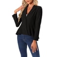 thumbnail image 1 of INSPIRE CHIC Women's Business Casual Blazer Single Button Work Peplum Blazer, 1 of 5