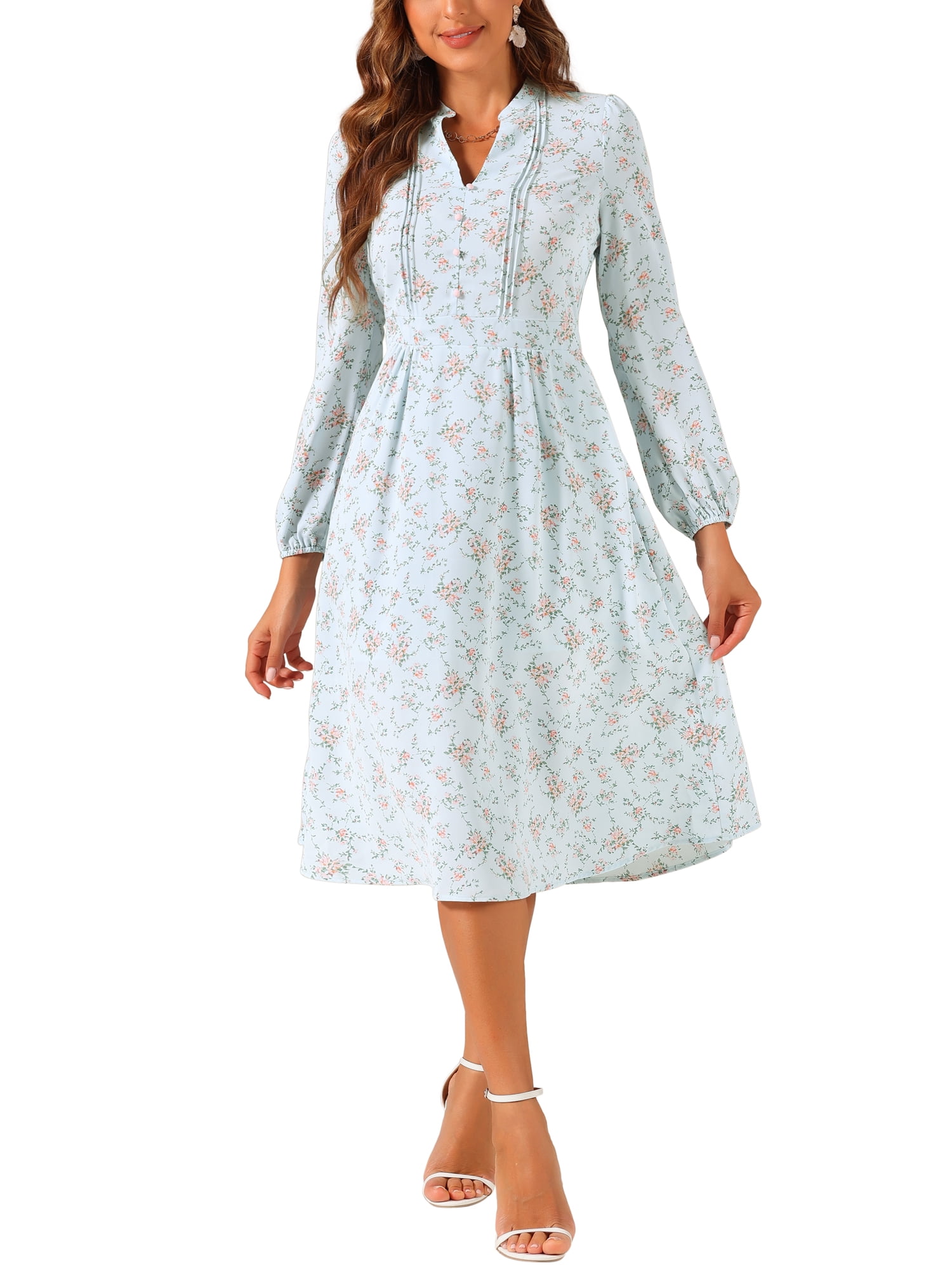 Women’s summer dress cotton blend | Floral print | Airy fit | Midi length | Comfortable & versatile main image 1