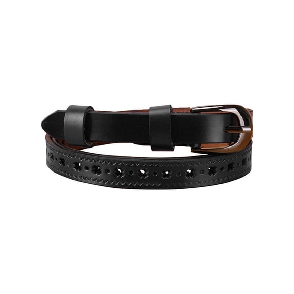 INSPIRE CHIC Women's Carved Multi-Hole Hollow Alloy Pin Buckle Belt