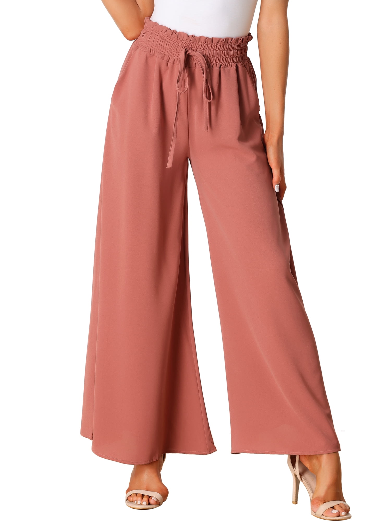 FRAME Womens Pink Pocketed Drawstring Waist Slit Wide Leg Lounge Pants