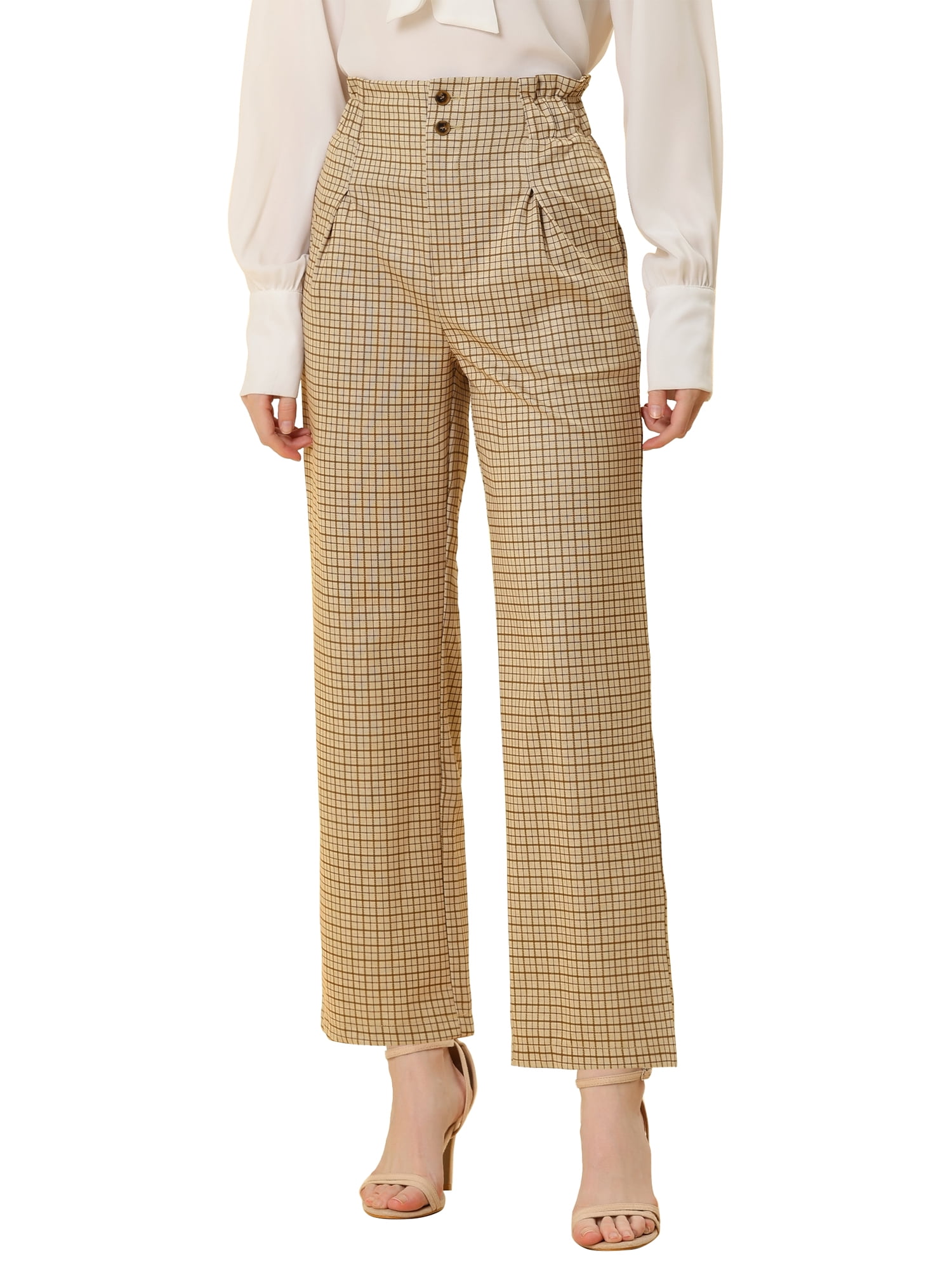 Women's Plaid Straight-Leg Pants main image 1