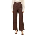 thumbnail image 1 of INSPIRE CHIC Women's Casual Plaid Tartan Elastic Waist Free Relaxed Fit Straight Leg Pants XS Red Brown, 1 of 7