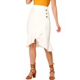 thumbnail image 1 of INSPIRE CHIC Women's Casual Ruffle Hem Asymmetrical High Elastic Waist Wrap Skirt, 1 of 6