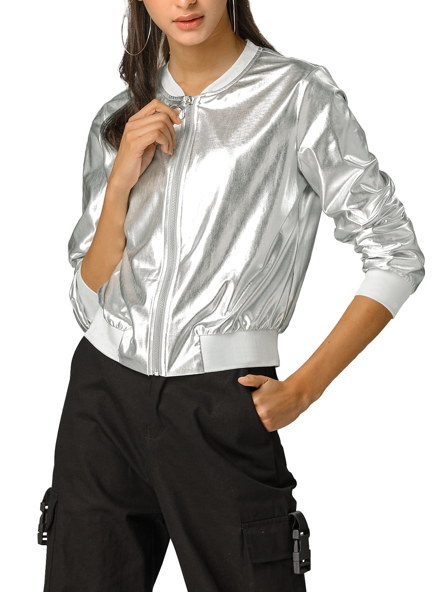 Scoop Women's Cropped Bomber Jacket, Midweight, Sizes XS-XXL