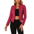 thumbnail image 1 of INSPIRE CHIC Women's Casual Vintage Button Decor Crop Steampunk Jacket M Red, 1 of 5