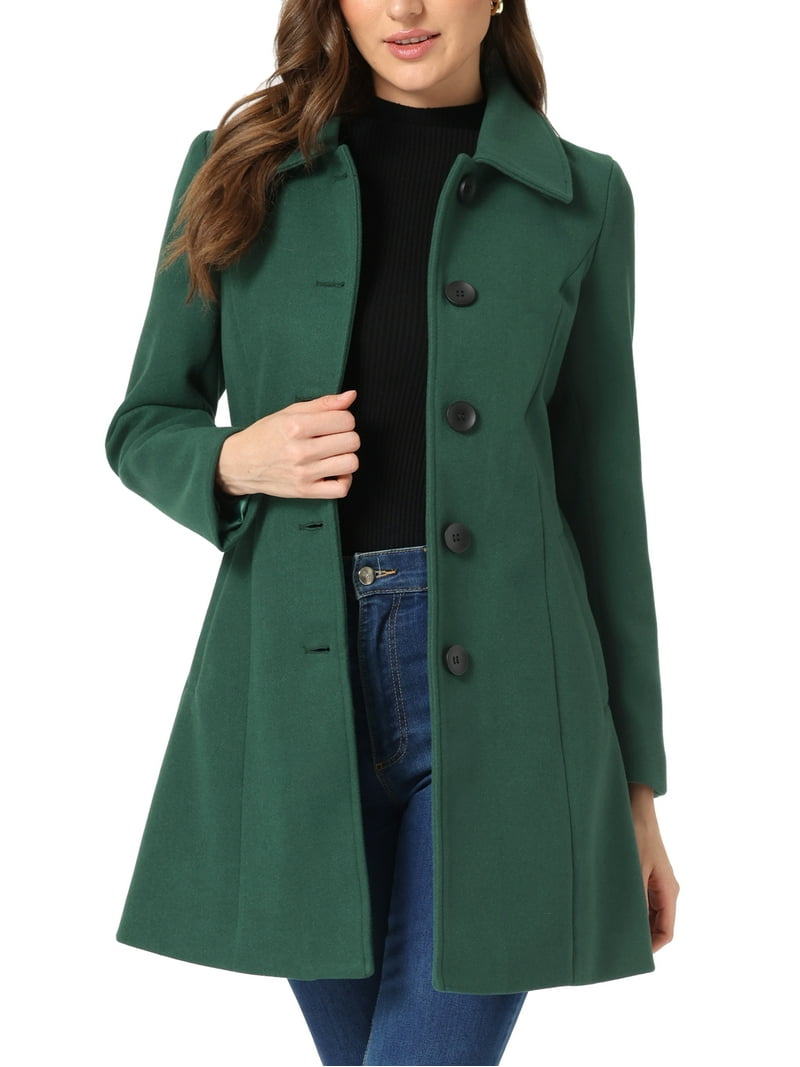 INSPIRE CHIC Women's Coat Single Breasted Long Sleeve Tunic-length