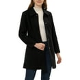 thumbnail image 1 of INSPIRE CHIC Women's Coat Single Breasted Long Sleeve Tunic-length Winter Outwear with Pockets XL Black, 1 of 6