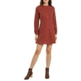 thumbnail image 1 of Allegra K Women's Check Ruffle Neck Button Down Long Sleeve A-Line Dresses, 1 of 6