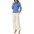 thumbnail image 1 of Allegra K Women's Checks Bow-Tie Neck Office Work Blouse Tops, 1 of 5