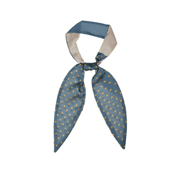 INSPIRE CHIC Women's Chic Polka Dots Neckerchief Skinny Scarves Hair Band Ribbon Blue Small Dot