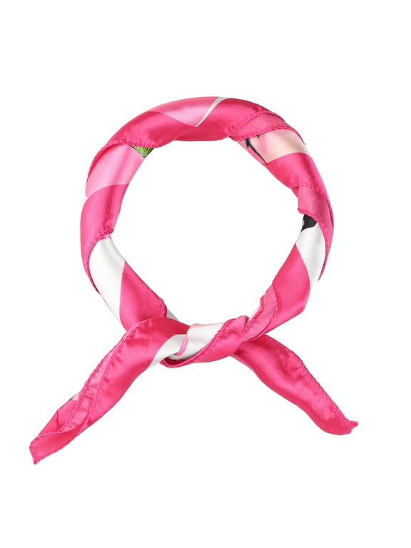 Women's Circle Pattern Square Neck Scarf Neckerchief Green Pink White