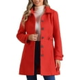 thumbnail image 1 of INSPIRE CHIC Women's Classic Single Breasted Winter Long Trenchcoat with Pockets M Reds, 1 of 7