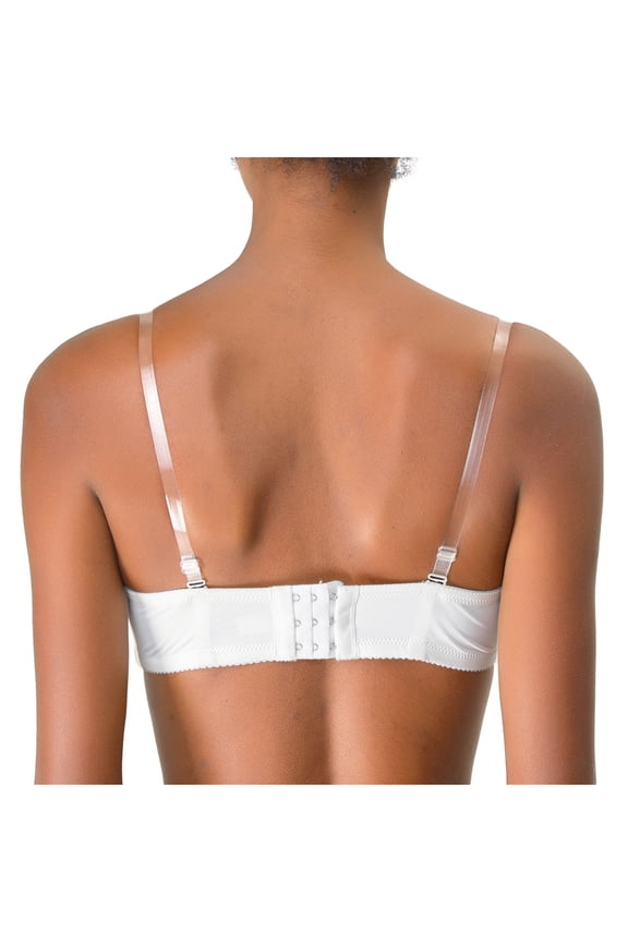 Invisible Clear Frosted Adjustable Metal Buckle Bra Straps for Women Scrub 2+Clear