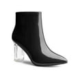 thumbnail image 1 of BLISSFUL STEP Women's Clear Heel Pointy Toe Block Heels Ankle Boots Black 9.5, 1 of 8