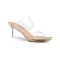 thumbnail image 1 of BLISSFUL STEP Women's Clear Slide Stiletto Heels Open Toe Slip On Sandals Gold 7, 1 of 7