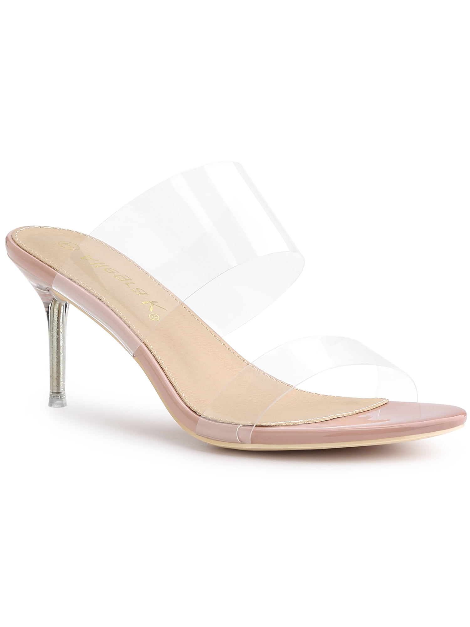 Allegra K Women's Clear Slide Stiletto Heel Clear Sandals - Walmart.com