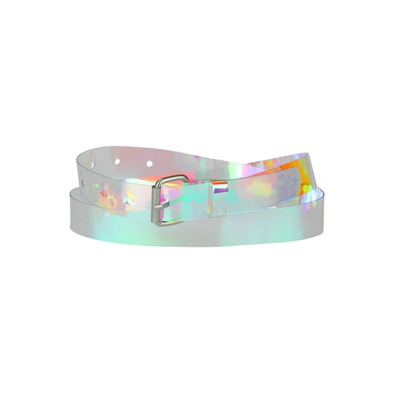 INSPIRE CHIC Womens Clear Waist Belts for Dresses Transparent Belts Square Buckle 90-106cm/35.43-41.73" Colorful