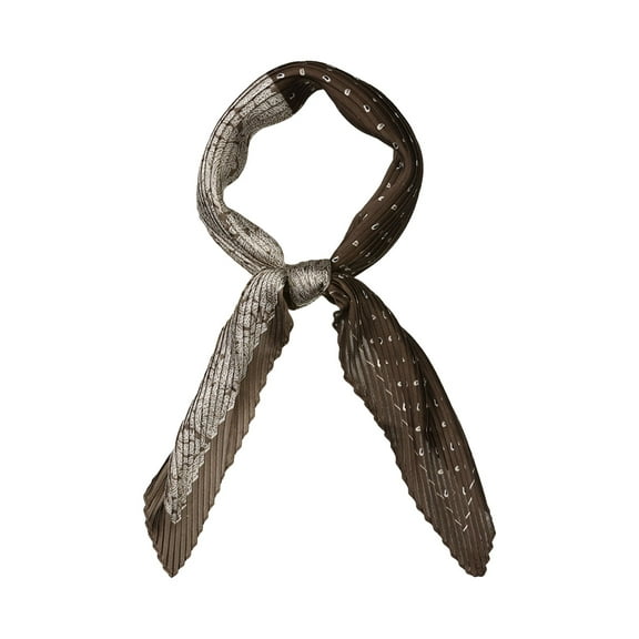 INSPIRE CHIC Pleated Color Block Cashew Nuts Paisley Pattern Neck Scarf Neckerchief Bandana Camel