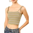 thumbnail image 1 of Allegra K Women's Rainbow Striped Tie Spaghetti Straps Summer Cami Tube Tops, 1 of 7