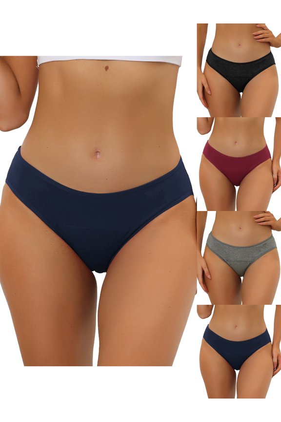 Women's Confortable Underwear Mid-Rised Hipster Panties 5 Packs