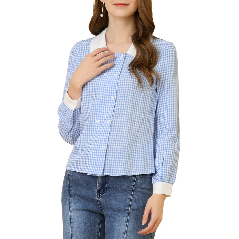 Casual Plaid Buttons Contrast Turndown Collar Long Sleeve Two Pieces Casual Plaid Buttons Contrast Turndown Collar Long Sleeve Two Pieces