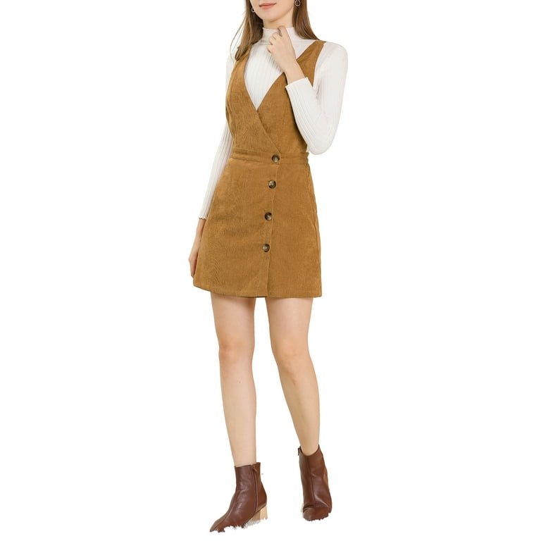 Women's corduroy skirt v neck cheap