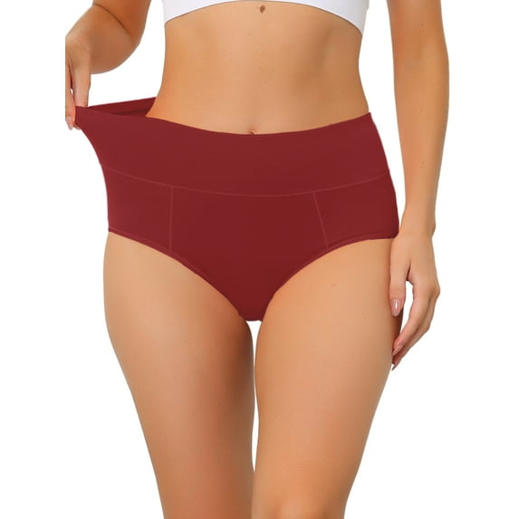 CURVY GLAM Women's Cotton High Waist (Available in Plus Size), Tummy Control Underwear S Burgundy