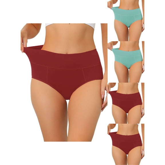 NOMADIC NOOK Women's Cotton High Waist Tummy Control Brief 5 Packs