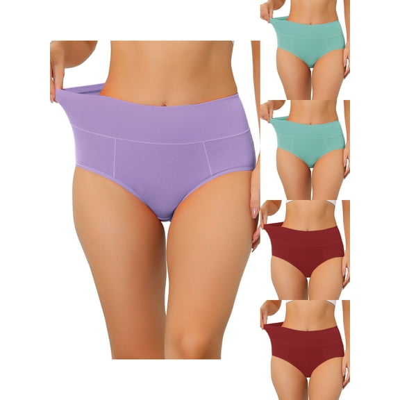 NOMADIC NOOK Women's Cotton High Waist Tummy Control Briefs 5 Packs